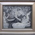 Gobelín - Anděl opatrující matku s dětmi (Francie) Gobelín - Anděl opatrující matku s dětmi (Francie)