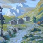 Horská krajina s kostelíkem Horská krajina s kostelíkem