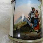 Porcelánový malovaný korbel / krýgl, průsvitka Porcelánový malovaný korbel / krýgl, průsvitka