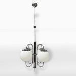 Niklový lustr Art-Deco, 1930 Niklový lustr Art-Deco, 1930