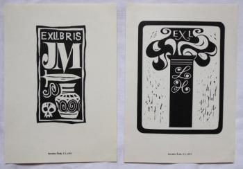 Jaroslav Šváb - Exlibris JM, Exlibris LH Jaroslav Šváb - Exlibris JM, Exlibris LH