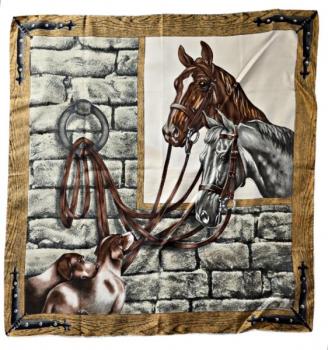 Šátek Baccara Lyon - s koňmi a psy Šátek Baccara Lyon - s koňmi a psy