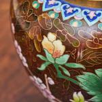 Cloisonné vázy – hnědé, ručně zdobené Cloisonné vázy – hnědé, ručně zdobené
