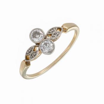 Zlatý prsten s přírodními diamanty Art Deco Zlatý prsten s přírodními diamanty Art Deco