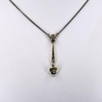 Bílozlatý kolier s brilianty Bílozlatý kolier s brilianty