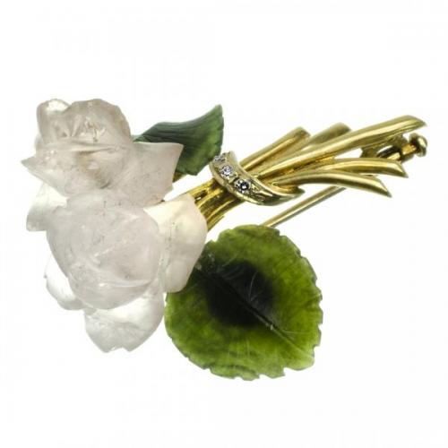 Zlatá brož ve tvaru květiny Zlatá brož ve tvaru květiny