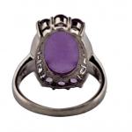 Stříbrný prsten s levandulovým jadeitem a ametysty Stříbrný prsten s levandulovým jadeitem a ametysty