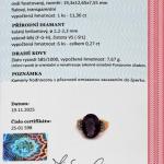 Prsten s přírodním ametystem a diamanty Prsten s přírodním ametystem a diamanty