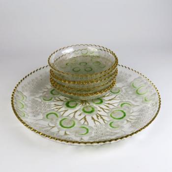 Secesní podnos se 6 miskami na desert Secesní podnos se 6 miskami na desert