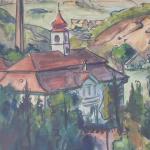 František Viktor Mokrý - Pohled na městečko František Viktor Mokrý - Pohled na městečko