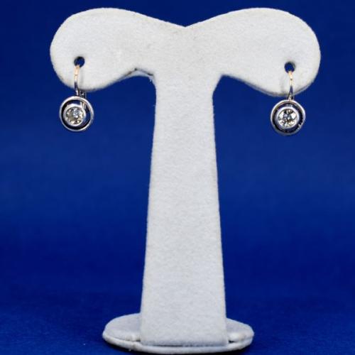 Bílozlaté náušnice s brilianty, 1930, Itálie Bílozlaté náušnice s brilianty, 1930, Itálie