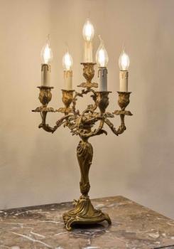 Párové bronzové svícny z 19. století – elektrifiko Párové bronzové svícny z 19. století – elektrifiko