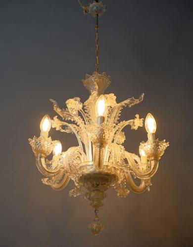 Malý šestiramenný benátský lustr - výška 58 cm Malý šestiramenný benátský lustr - výška 58 cm