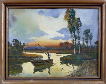 Rybář na loďce Rybář na loďce