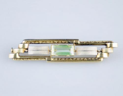 Zlatá art deco brož Zlatá art deco brož
