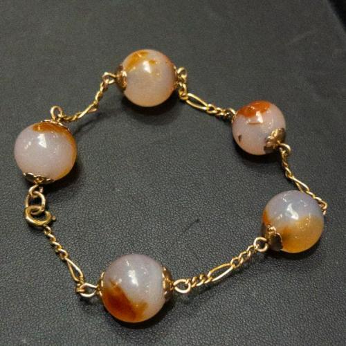 Zlatý náramek s acháty Zlatý náramek s acháty