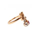 Zlatý prsten s brilianty a přírodním rubínem Zlatý prsten s brilianty a přírodním rubínem