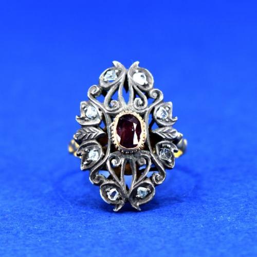 Zlatý prsten s rubínem, 1850 Zlatý prsten s rubínem, 1850