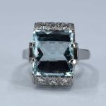 Au 585/1000/8,55 g, akvamarín 10,1 ct, brilianty cca 0,48 ct Au 585/1000/8,55 g, akvamarín 10,1 ct, brilianty cca 0,48 ct