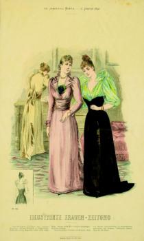 Čtyři ilustrace z módního časopisu z roku 1892 Čtyři ilustrace z módního časopisu z roku 1892
