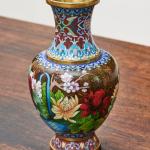 Cloisonné vázy – hnědé, ručně zdobené Cloisonné vázy – hnědé, ručně zdobené