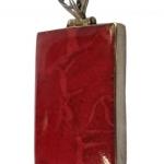 Přívěs stříbrný z červeného korálu  se žíháním Přívěs stříbrný z červeného korálu  se žíháním