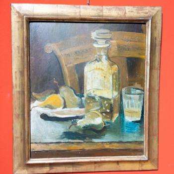 Fernand Giauque, Zátiší s karafou a hruškami Fernand Giauque, Zátiší s karafou a hruškami