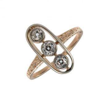 Zlatý prsten s přírodními diamanty Zlatý prsten s přírodními diamanty