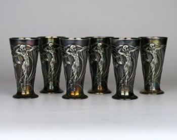 Sada 6 secesních kalíšků Sada 6 secesních kalíšků