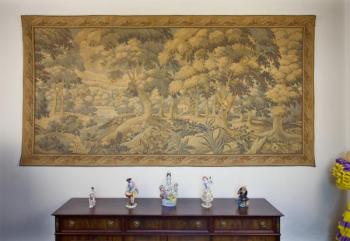 Velká nástěnná tapiserie typu verdure s lesní kraj Velká nástěnná tapiserie typu verdure s lesní kraj