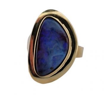 Luxusní zlatý prsten s boulder opálem Luxusní zlatý prsten s boulder opálem