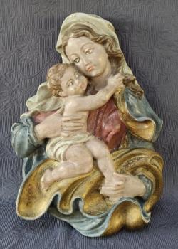 Madona, dřevořezba, ručně malovaná dřevo Madona, dřevořezba, ručně malovaná dřevo