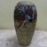 Zdobená váza s kabošony - Amphora Teplice Zdobená váza s kabošony - Amphora Teplice