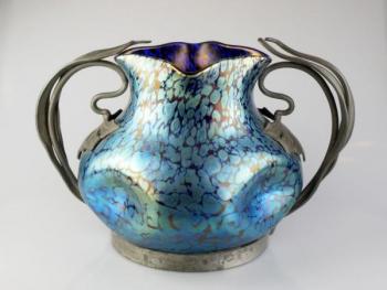 Váza  Loetz - cobalt Papillon Váza  Loetz - cobalt Papillon