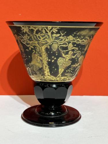 Moser, Rudolf Wels, váza Masky Moser, Rudolf Wels, váza Masky