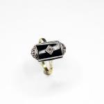 briliantový prsten s onyxem  briliantový prsten s onyxem