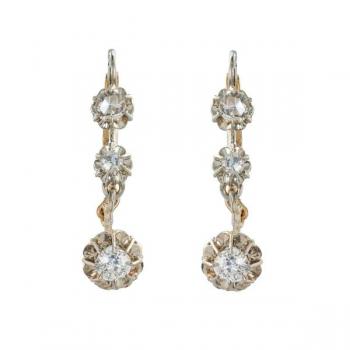 Zlaté náušnice s přírodními diamanty 0,61 ct Zlaté náušnice s přírodními diamanty 0,61 ct