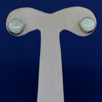 Bílozlaté náušnice s opály Bílozlaté náušnice s opály