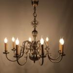 Mosazný holandský lustr s rybami. Zrenovovaný Mosazný holandský lustr s rybami. Zrenovovaný