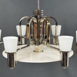 Niklový lustr ve stylu Bauhaus, Funkcionalismus, 1930 Niklový lustr ve stylu Bauhaus, Funkcionalismus, 1930