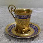 Empírový zlacený hrnek na nožičkách - Karlsbad Empírový zlacený hrnek na nožičkách - Karlsbad