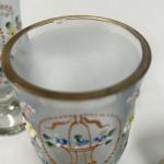 Sklenice 6 ks, sklo čiré, matované, malované, zlacené, 1935 Sklenice 6 ks, sklo čiré, matované, malované, zlacené, 1935