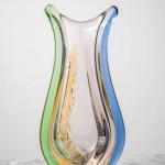 Hutní váza rytá František Zemek výška 30 cm Hutní váza rytá František Zemek výška 30 cm