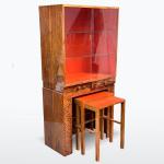 Vitrína s hnízdovými stolky, UP Závody v Brně, 1930, Art Deco Vitrína s hnízdovými stolky, UP Závody v Brně, 1930, Art Deco