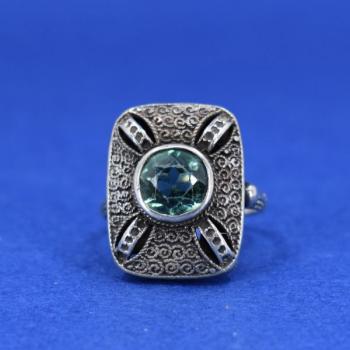 Theodor Fahrner, Stříbrný prsten s kamenem Theodor Fahrner, Stříbrný prsten s kamenem