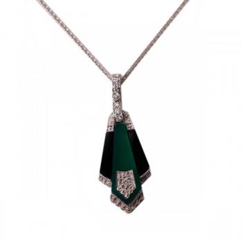 Zlatý přívěsek s diamanty a achátem Zlatý přívěsek s diamanty a achátem