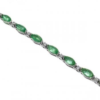 Zlatý náramek se smaragdy a brilianty Zlatý náramek se smaragdy a brilianty
