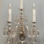 Párové tereziánské nástěnné lampy s křišťály Párové tereziánské nástěnné lampy s křišťály