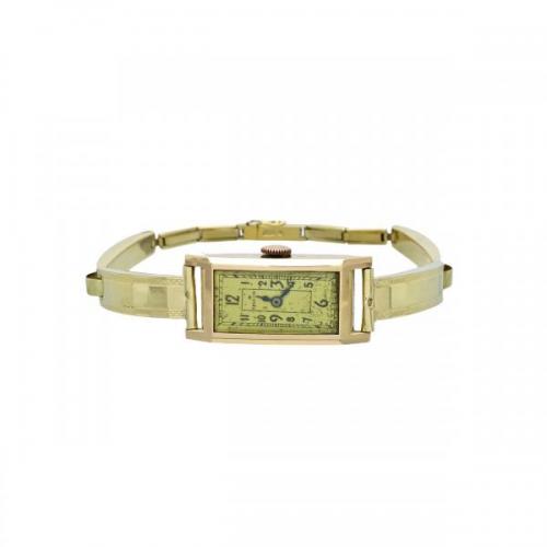 Art deco zlaté mechanické hodinky Art deco zlaté mechanické hodinky