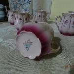 Růžové zlacené hrnky zdobené růžemi 4 ks Růžové zlacené hrnky zdobené růžemi 4 ks